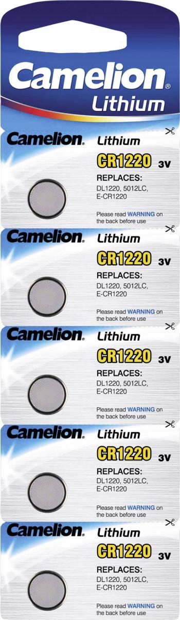 Camelion CR1220 gombíková batéria  CR 1220 lítiová 38 mAh 3 V 5 ks