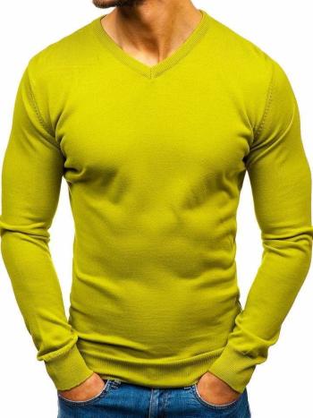 Svetlozelený pánsky sveter s výstrihom do V Bolf2200