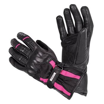 Dámske kožené moto rukavice W-TEC Pocahonta Farba čierno-ružová, Veľkosť L