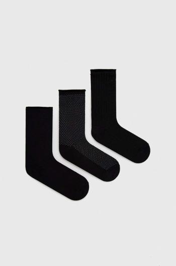 Ponožky Lauren Ralph Lauren 3-pak dámske, čierna farba
