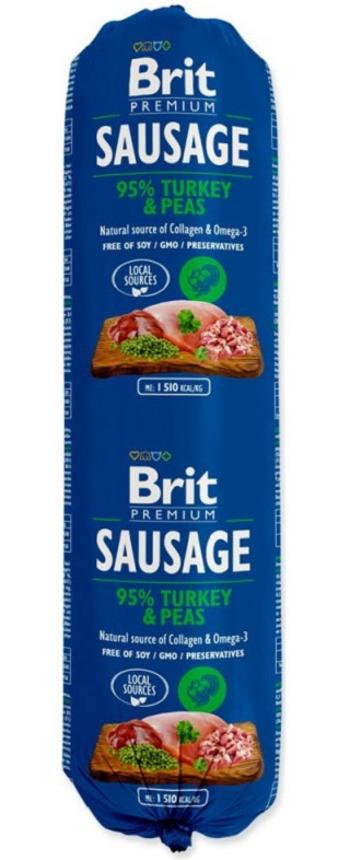 Saláma BRIT dog Turkey & Pea 800g