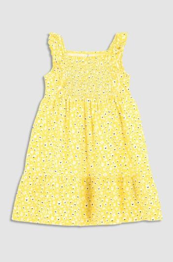 Dievčenské šaty Coccodrillo žltá farba, mini, áčkový strih