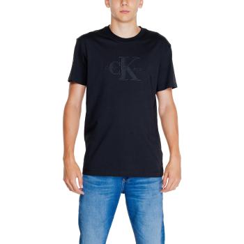 Calvin Klein Jeans  MONOLOGO APPLIQUE J30J325916  Polokošele s dlhým rukávom Čierna