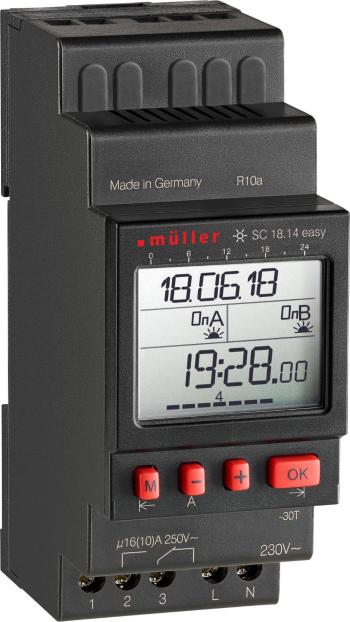 Müller SC 18.14 easy 230V 50-60Hz časovač na DIN lištu digitálny 230 V/AC 16 A/250 V