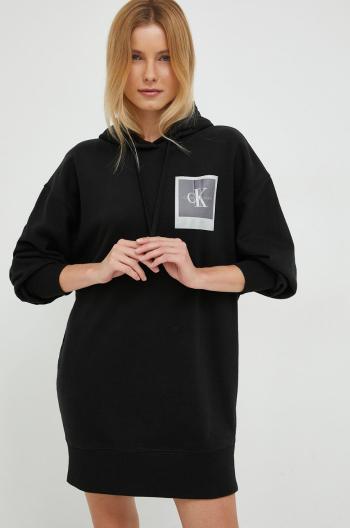 Bavlnené šaty Calvin Klein Jeans čierna farba, mini, oversize