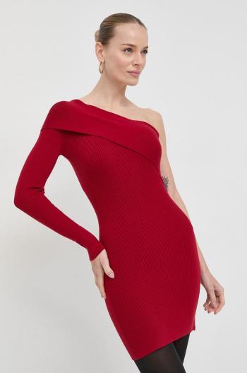 Šaty s prímesou hodvábu Elisabetta Franchi červená farba, mini, priliehavá