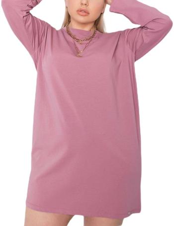 Ružové basic šaty s dlhým rukávom vel. 2XL