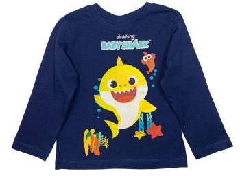 EPlus Chlapčenské tričko s dlhým rukávom - Baby Shark modré Veľkosť - deti: 104