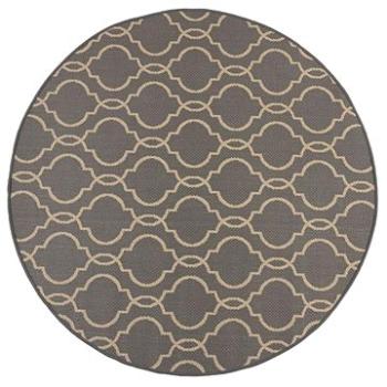 Kusový koberec Florence Alfresco Milan Anthracite/Beige kruh 160 × 160 (priemer) cm (308338-144067)