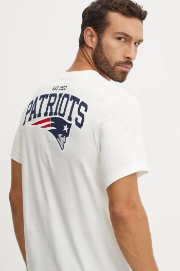 Bavlnené tričko Nike New England Patriots pánske, béžová farba, s potlačou, N199-11K-8K-8AB