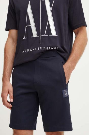 Bavlnené šortky Armani Exchange pánske, tmavomodrá farba