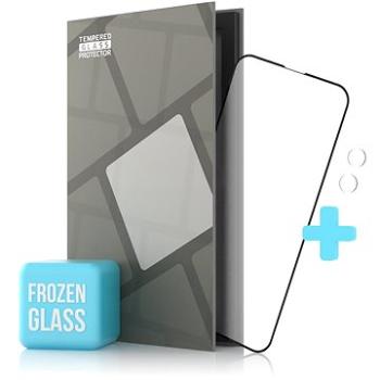 Tempered Glass Protector matné pre iPhone 13 mini, čierne + sklo na kameru (Case Friendly) (TGF-IP13M-BL)