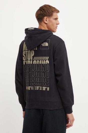 Bavlnená mikina The North Face Coordinates Hoodie pánska, čierna farba, s kapucňou, s potlačou, NF0A89D9JK31