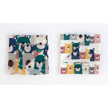 Bavlnená detská plienka Little Nice Things Bears, 80 x 80 cm
