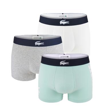 LACOSTE - boxerky 3PACK cotton stretch iconic Lacoste big logo green color -M (83 - 89 cm)