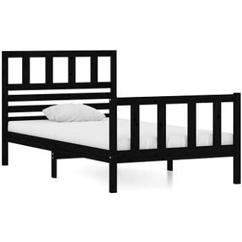Rám postele čierny masívne drevo 90 × 190 cm Single, 3101122