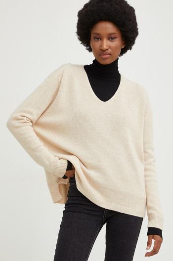 Vlnený sveter Answear Lab dámsky, béžová farba, tenký,