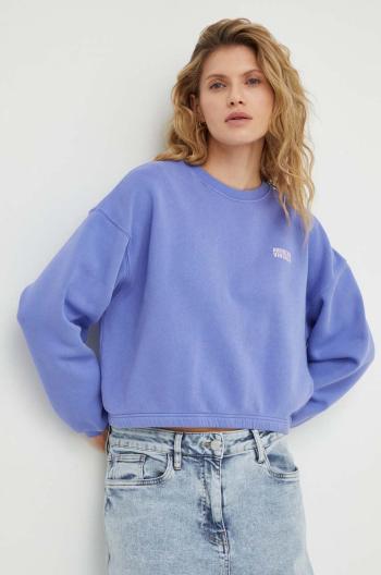 Mikina American Vintage  SWEAT ML COL ROND dámska, fialová farba, jednofarebná, IZU03AE24