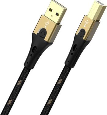 Oehlbach #####USB-Kabel USB 2.0 #####USB-A Stecker, #####USB-B Stecker 10.00 m čierna/zlatá