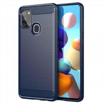 MG Carbon Case Flexible silikónový kryt na Samsung Galaxy A21s, modrý