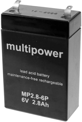 multipower MP2,8-6P A96241 olovený akumulátor 6 V 2.8 Ah olovený so skleneným rúnom (š x v x h) 66 x 104 x 33 mm plochý