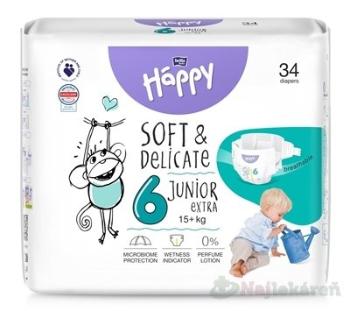 bella HAPPY Soft&Delicate 6 Junior Extra detské plienky (od 16+ kg) 34 ks