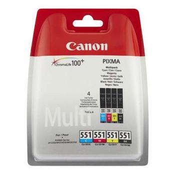 CANON CLI-551 - originálna cartridge, čierna + farebná, 4x7ml