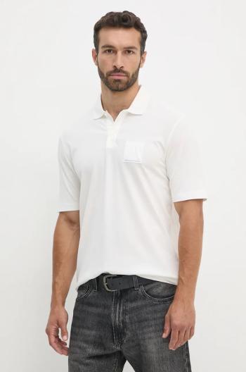 Polo tričko Armani Exchange pánske, biela farba, s nášivkou, 6DZFJA ZJXHZ