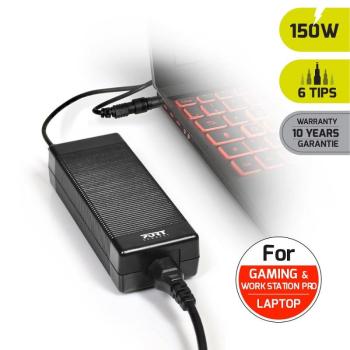 PORT CONNECT univerzální napájecí adaptér k notebooku, 150W, 6x konektor