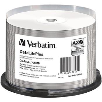 VERBATIM CD-R DLP 80min. 52× WIDE Profesional Printable 50-cake (43745)