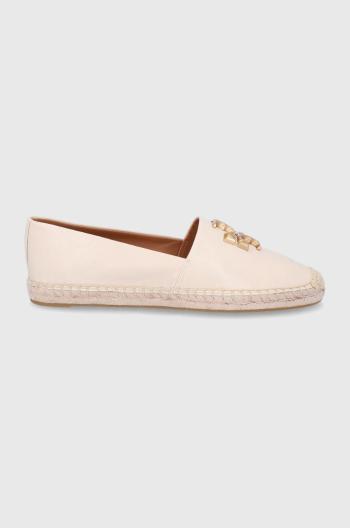 Kožené espadrilky Tory Burch Eleanor Espadrille béžová farba,