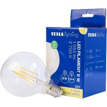 Tesla – LED žiarovka FILAMENT RETRO GLOBE, E27, 9 W, 230 V, 1055 lm, 25000 h, 2700 K teplá biela, 36 (GL270927-1)