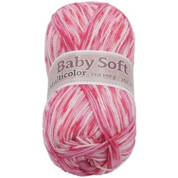 Baby soft multicolor 100 g – 610 biela, ružová, fialová (6875)
