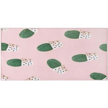 Ružový koberec so vzorom kaktus 80 × 150 cm. ELDIVAN, 176428 (beliani_176428)