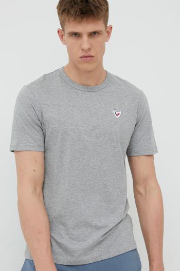 Bavlnené tričko Rossignol šedá farba, s nášivkou