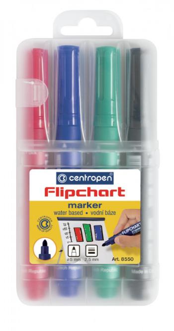 Značkovač Centropen 8550/4 na Flipchart 4 farby valcový hrot 2,5mm