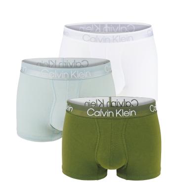 Calvin Klein - boxerky 3PACK modern structure aqua and army green - limitovaná edícia-XXL (111-115 cm)