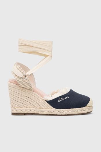 Espadrilky Blauer Wells tmavomodrá farba, na kline, S3WELLS01