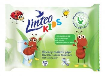 LINTEO Kids Zvlhčený toaletný papier splachovateľný 50 ks