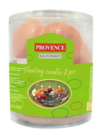 Provence Neparfumovaná plávajúca sviečka PROVENCE 8ks  lososová