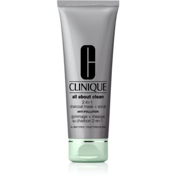 Clinique All About Clean 2-in-1 Charcoal Mask + Scrub čistiaca pleťová maska 100 ml
