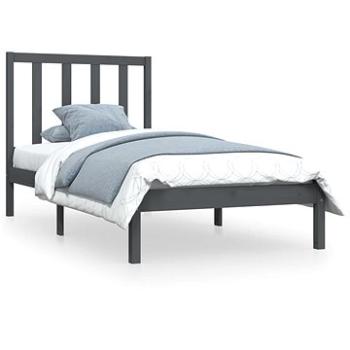 Rám postele sivý masívna borovica 75 × 190 cm Small Single, 3105122