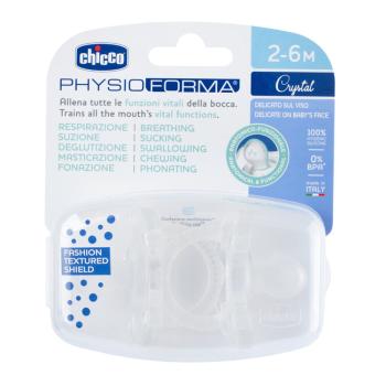 CHICCO Cumlík Physio Luxe celosilikónový 2-6m crystal 2 ks