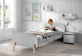 Detská posteľ VIPACK FURNITURE Kiddy sivá 200x90 cm