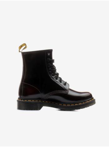 Vínové dámske kožené členkové topánky Dr. Martens