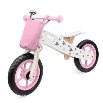 Drevené odrážadlo Stars - ružové Pink wooden kids bike