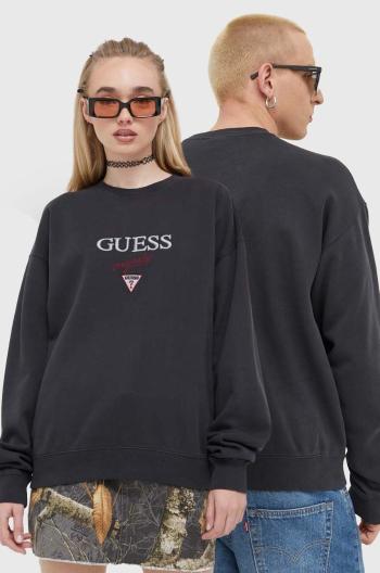 Mikina Guess Originals Go Baker čierna farba, s nášivkou