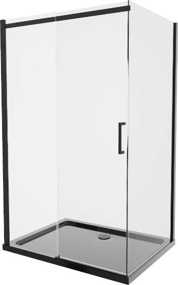 MEXEN/S - Omega sprchovací kút 120x90 cm, transparent, čierna + čierna vanička so sifónom 825-120-090-70-00-4070B