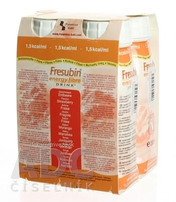 Fresubin Energy fibre DRINK EasyBottle, príchuť jahodová, 4x200 ml (800 ml)