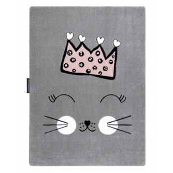 Detský koberec PETIT - Mačacie princezná - sivý Cat princess rug - grey 80 x 150 cm